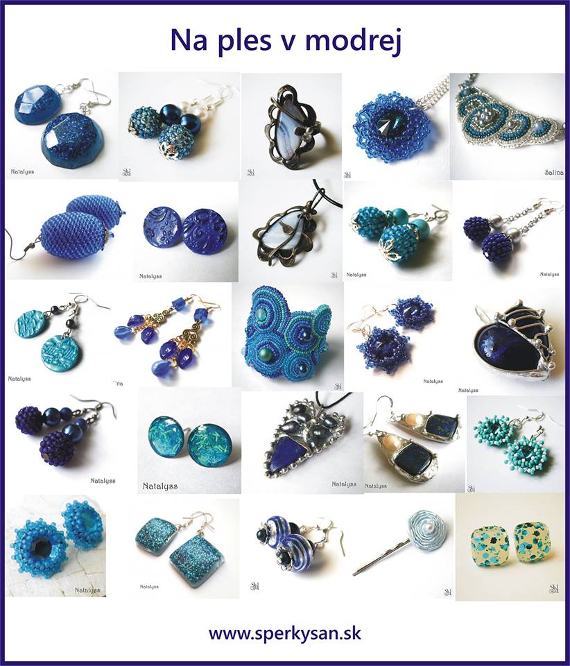 modré elegantné plesové šperky