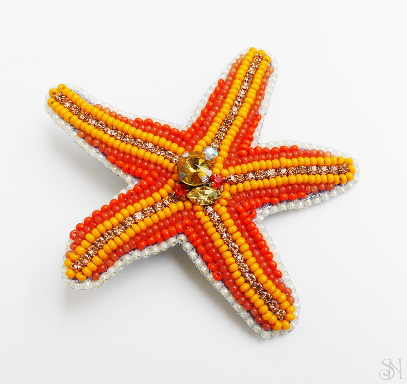 handmade brošňa morská hviezdica