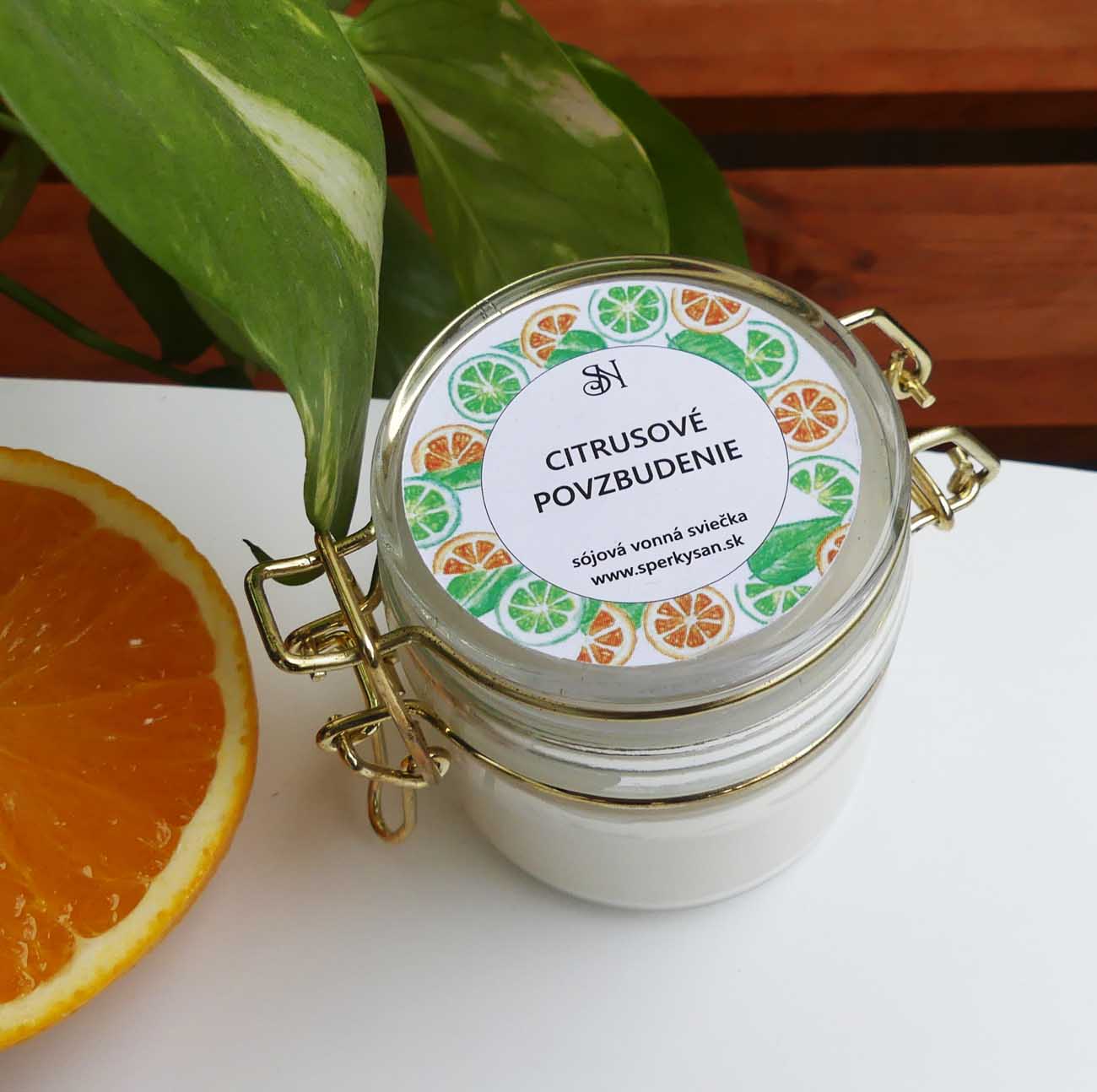 Sójová sviečka v skle - citrusové povzbudenie