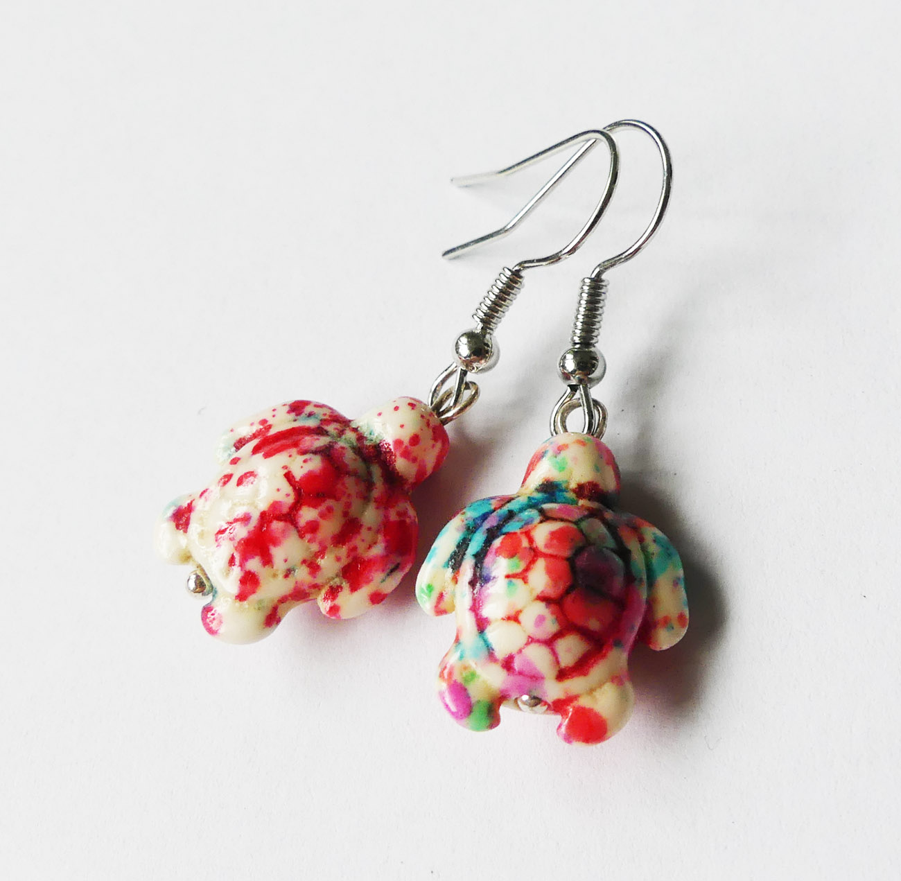 Handmade náušnice korytnačky - chirurgická oceľ 2