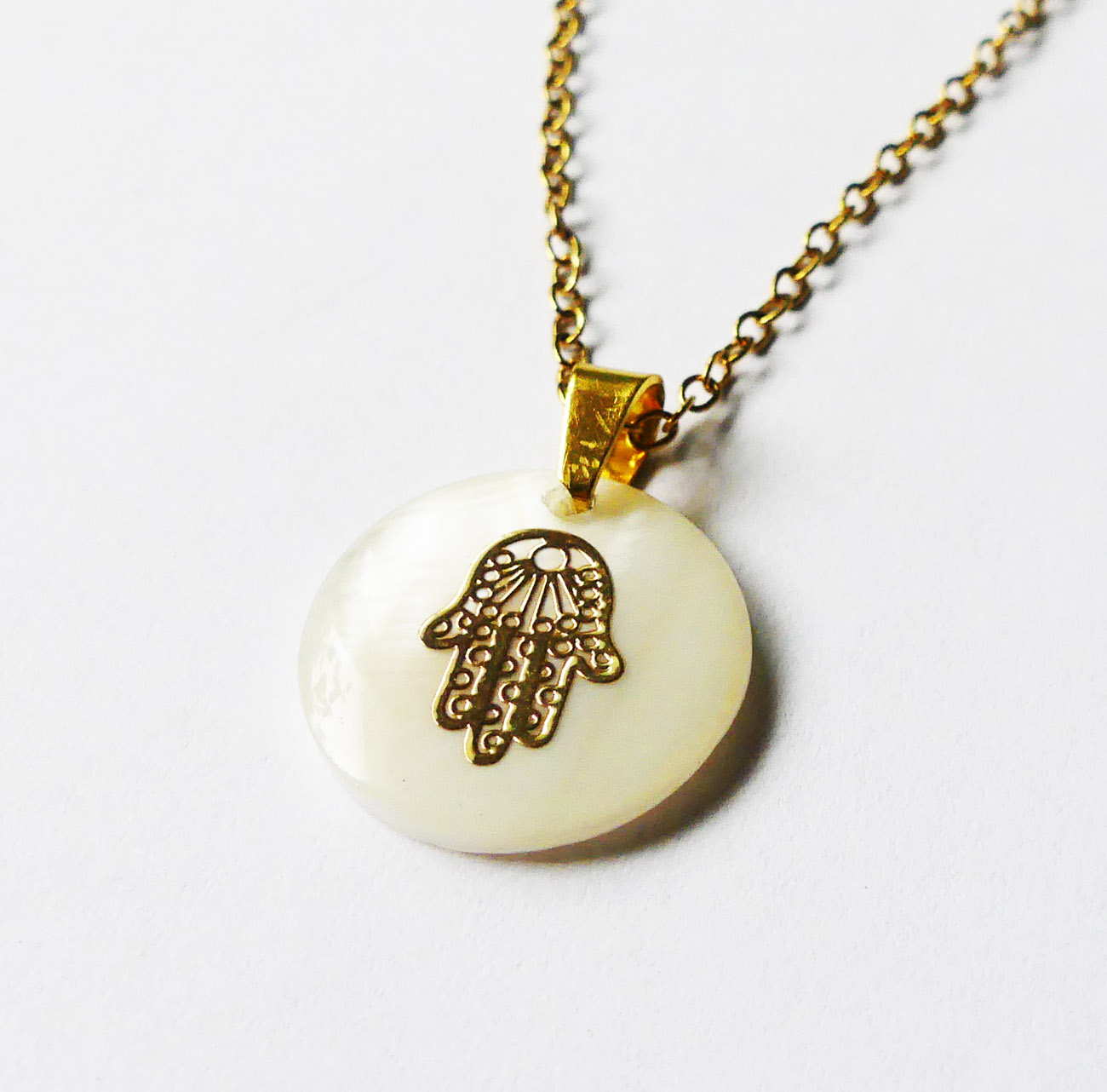 Handmade náhrdelník ruka boha Hamsa - chirurgická oceľ 2