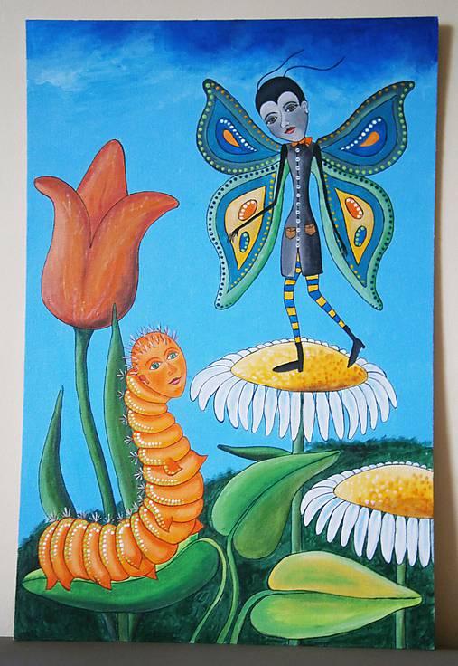 Obraz - Motýľ Florián s kamarátom vo svete margarét